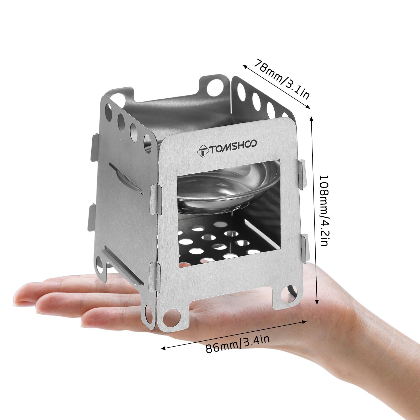 Cookware Mess Kit Backpacking Wood Burning Stove with Alcohol Tray BBQ Grill Net Grill Pan for Outdoor Camping Hiking Picnics BBQ