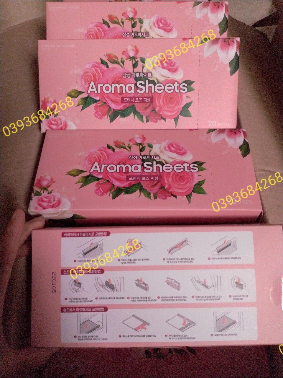 GIẤY THƠM AROMA SHEET HƯƠNG HOA HỒNG PHÁP DÙNG CHO MÁY GIẶT KHÔ HẤP SẤY
