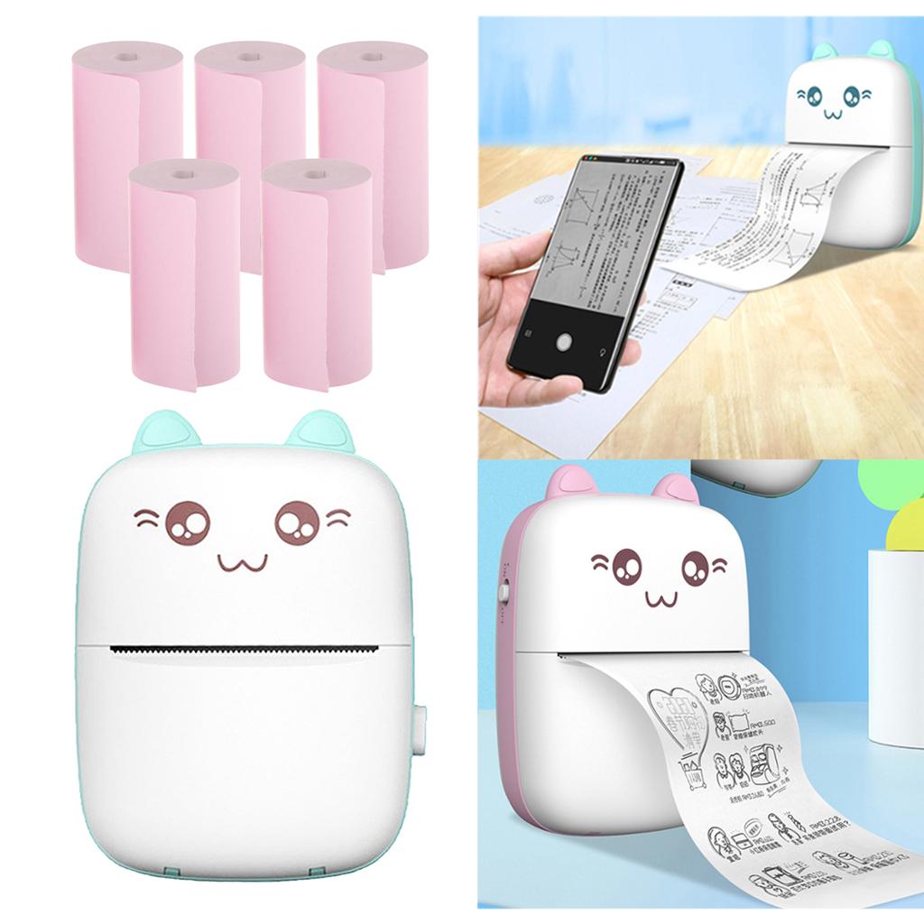 5x Thermal Cash Register Paper Rolls Mini Memo Photo Printer Wireless Thermal Label Printer Printing
