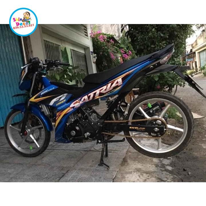 Tem rời satria fi sấm sét dán xe xanh