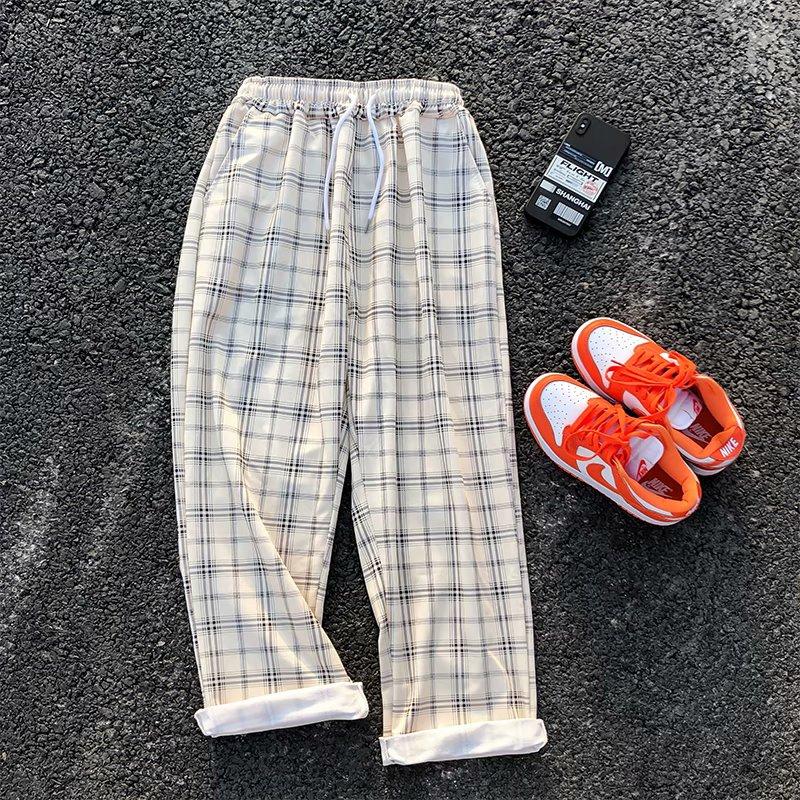 Quần Dài Ống Đứng Sọc Caro Thời Trang Hàn Quốc 2021. Size M-3Xl