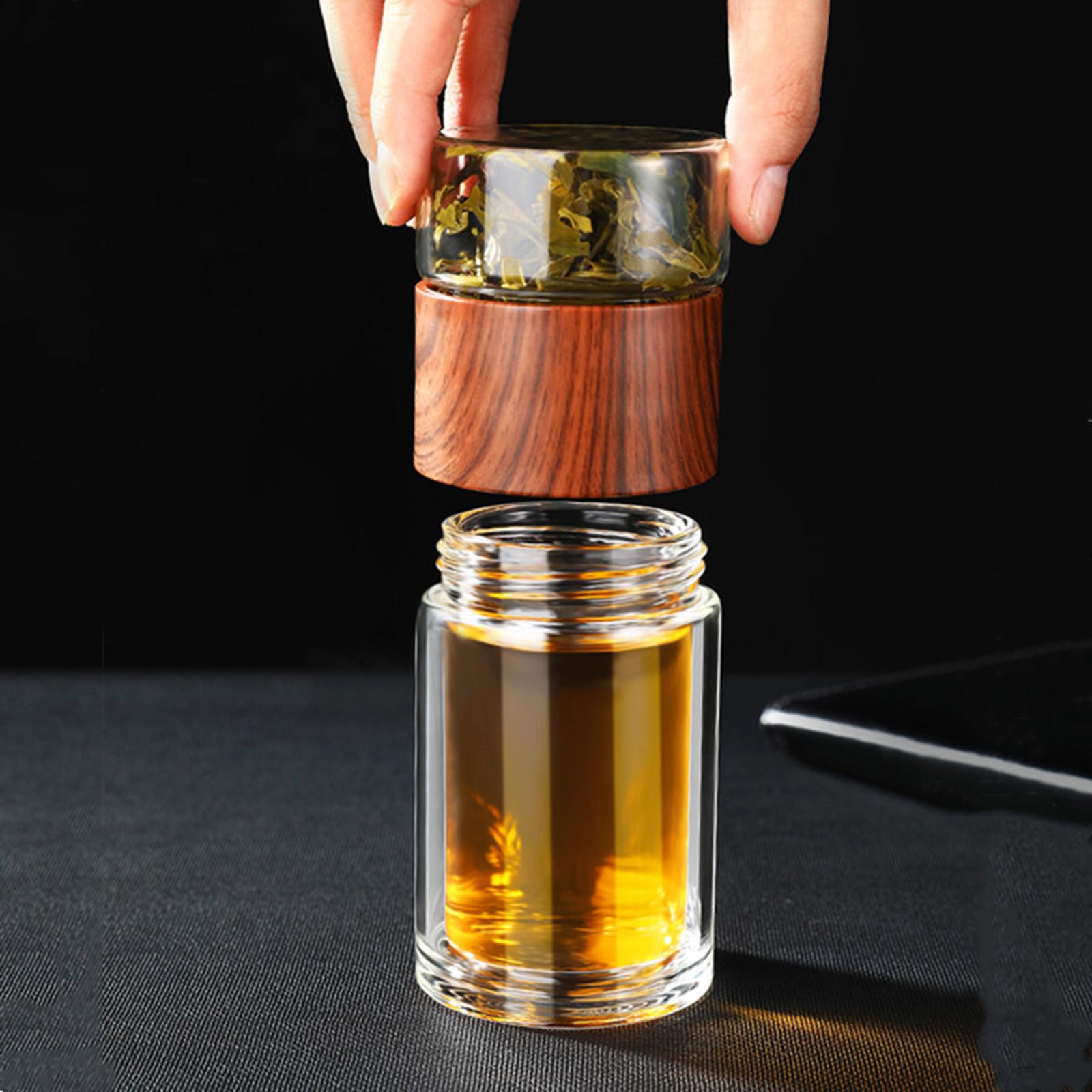 Portable Double Glass Tea Infuser Travel Tumbler Water Bottle with Filter