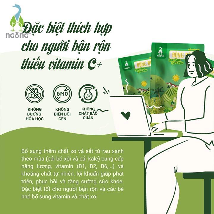 Bột Sữa Hạt Dinh Dưỡng Đòng Đòng Xanh Bổ Sung Rau Xanh Hộp 300gr