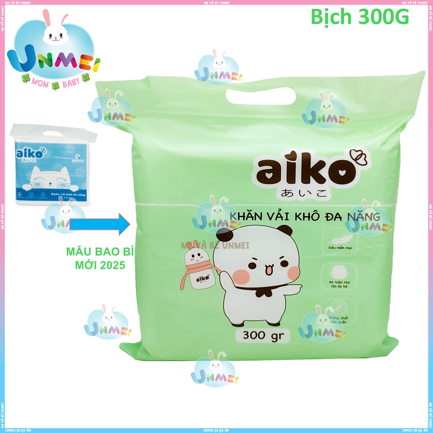 Khăn vải khô đa năng Aiko 270 tờ