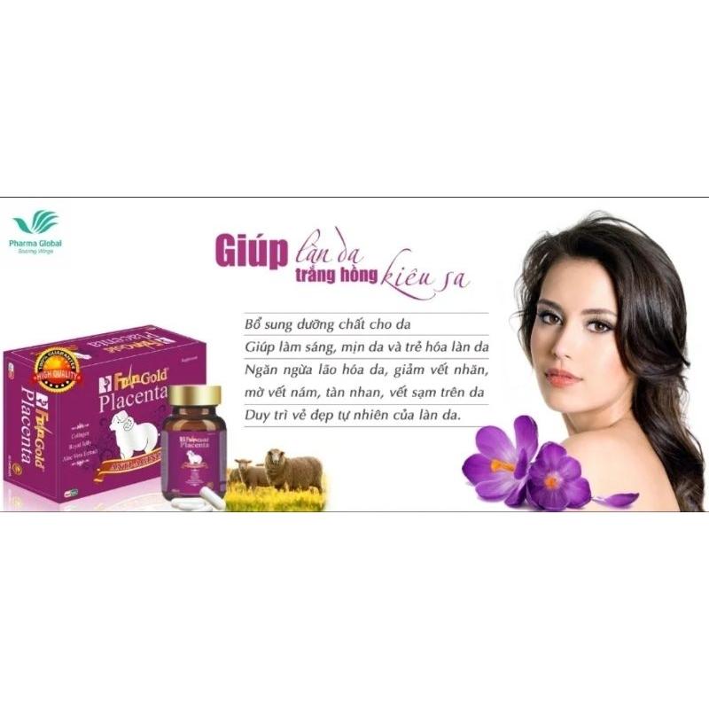 FRANGOLD PLACENTA - VIÊN NHAU THAI CỪU - GIÚP LÀN DA TRẮNG HỒNG KIÊU SA - LỌ 60 VIÊN
