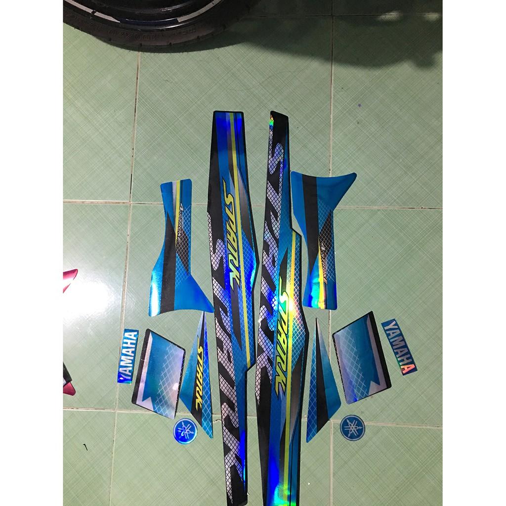 Tem sirius 110 spark xanh đen crom