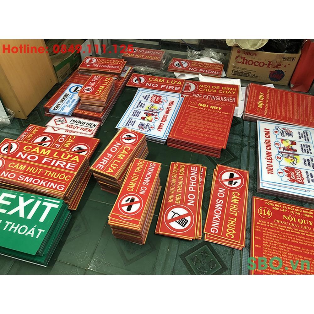 Bảng báo cấm hút thuốc bằng nhựa Mica 16x40cm