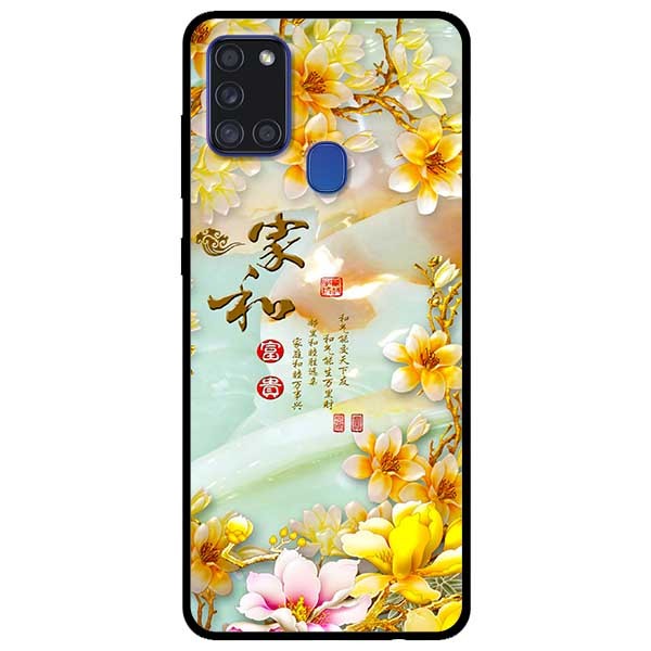 Ốp lưng dành cho Samsung Galaxy A21s mẫu Chữ Hoa Vàng