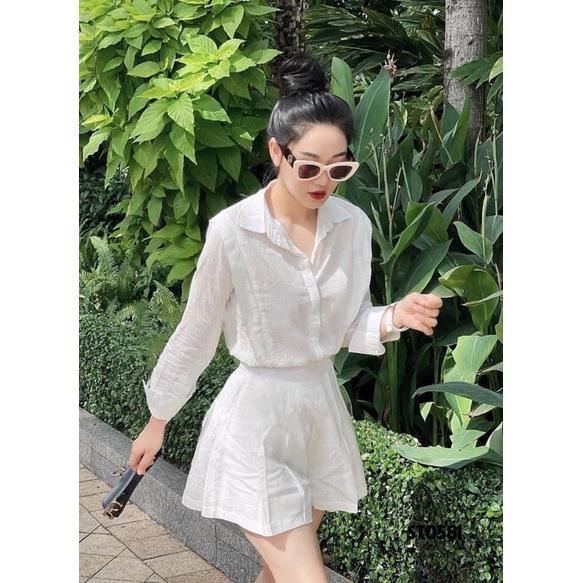 Set sơ mi đũi trắng - mùa hè đi biển