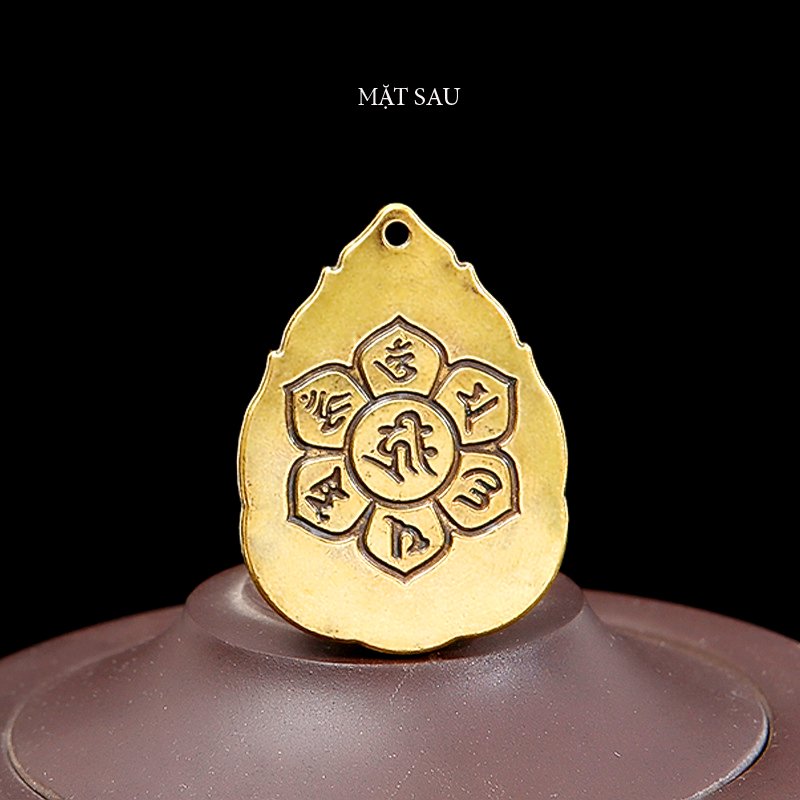 Dây chuyền mặt Phật Phổ Hiền Bồ Tát hoa sen bằng đồng - MV02