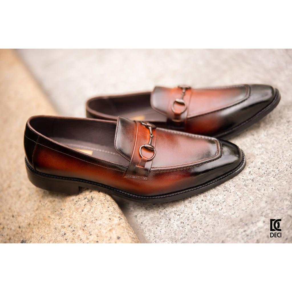 Giày da nam công sở DECI Loafer màu nâu Brogue_08