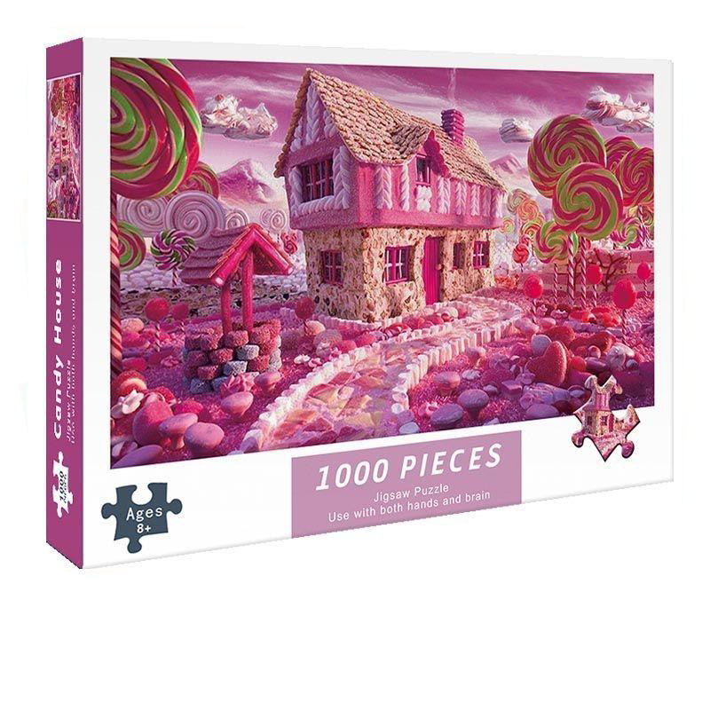 Bộ Tranh Ghép Xếp Hình 1000 Pcs Jigsaw Puzzle Tranh Ghép (75*50cm) Candy House Bản Đẹp Cao Cấp
