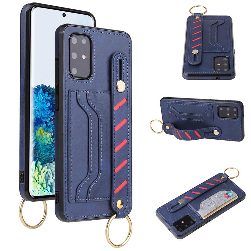 Ốp điện thoại bằng da có ngăn đựng thẻ và dây vòng tay cho SAMSUNG NOTE20 S20 FE ULTRA NOTE10 PLUS