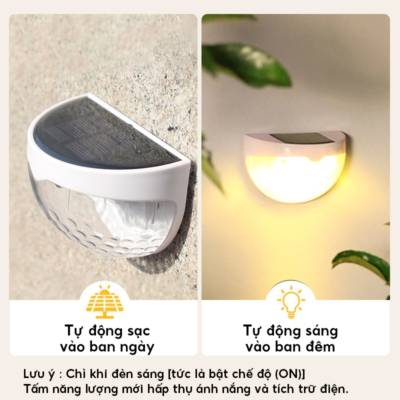 Đèn Trang Trí Năng Lượng Mặt Trời Gắn Tường, 6 Hạt Đèn LED, Ánh Sáng Mạnh - DA3030