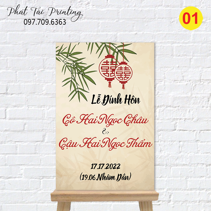 Bảng Welcome trang trí đám cưới MS 01