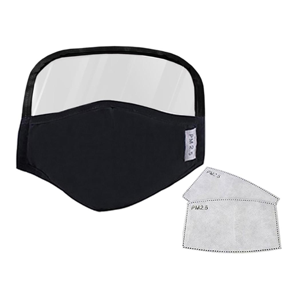 2x Cotton Face Mask Reusable Cycling Mask Safety Protection Eye Mask - Black