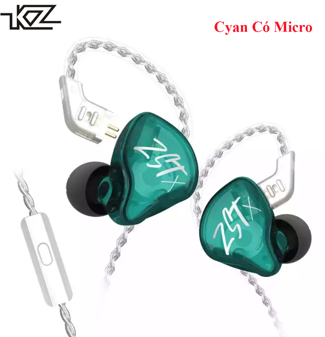 Tai nghe KZ ZST-X, Công nghệ âm thanh hybrid, dây dẫn mạ bạc, Bản nâng cấp rất tốt của ZST có micro - Hàng chính hãng