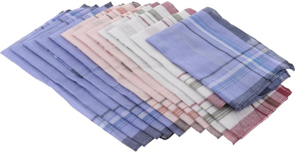 12PC Nam Các Loại Bông Khăn Tay Kẻ Sọc In Hình Túi Vuông Mềm Hanky