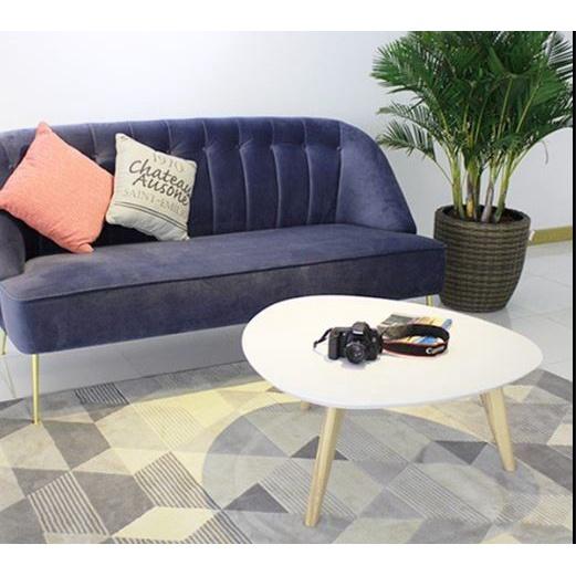 Bàn trà, bàn sofa hình ovan tam giác bo các góc bệt chân gỗ tự nhiên phòng khách, phòng ngủ