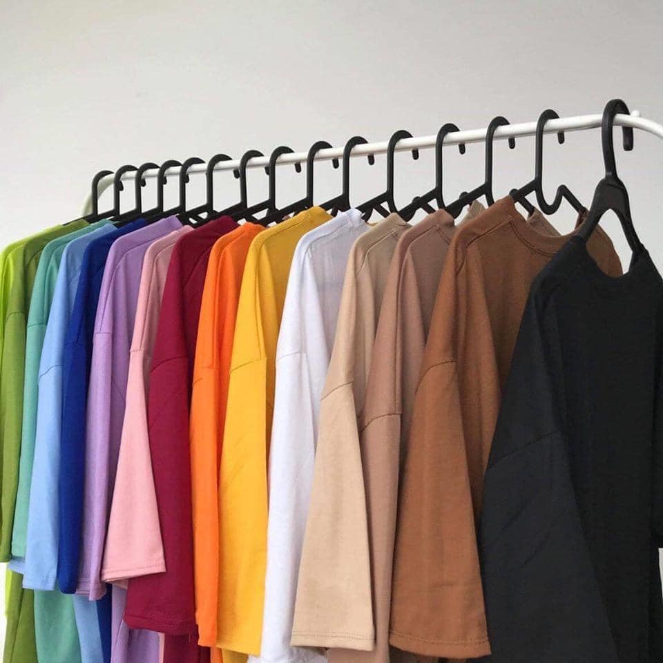 Áo thun trơn tay lỡ unisex 10 màu