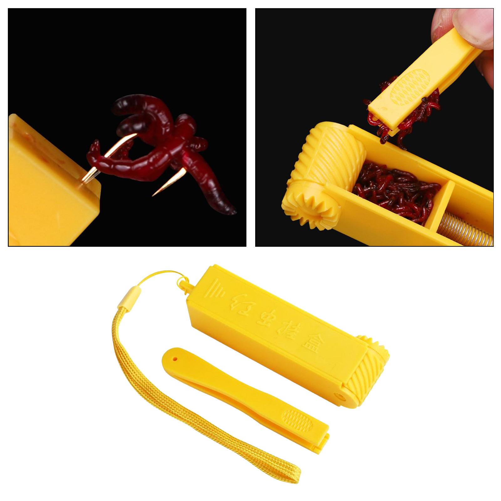 Fishing Bait Bander Tool Earthworm Bloodworm Clip Baits Lures Yellow