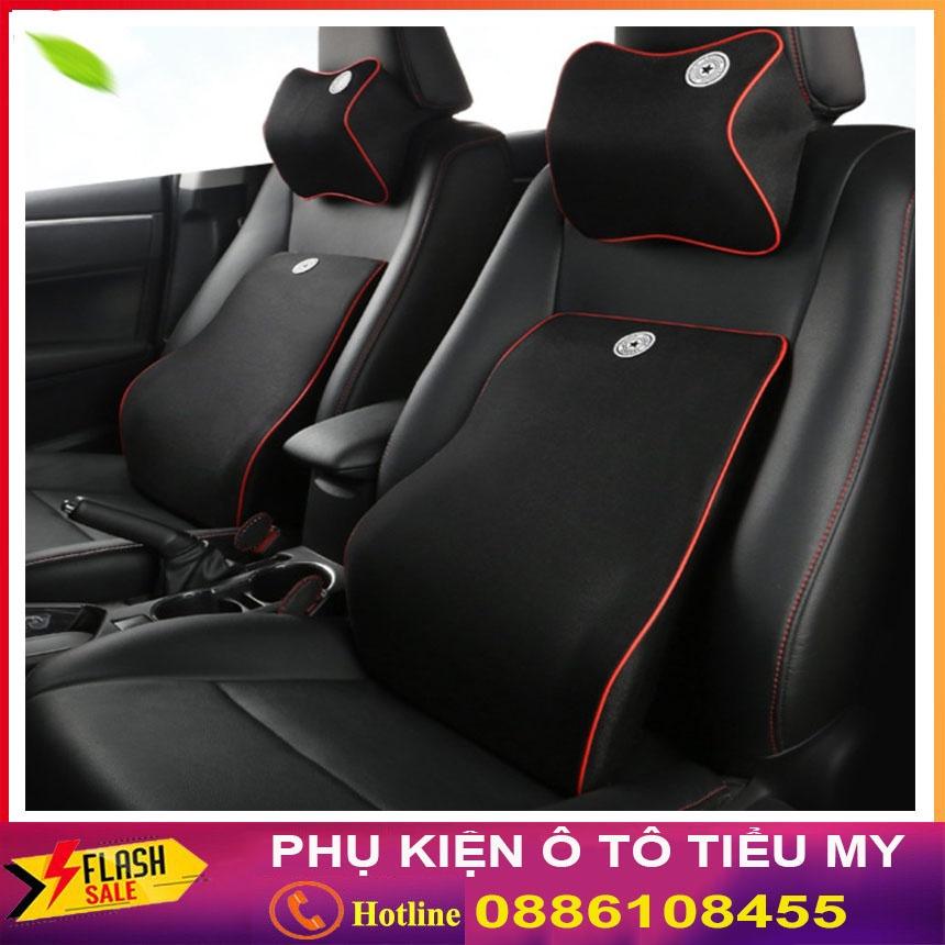 Bộ gối tựa lưng xe ô tô chất liệu cao su non cao cấp, chống gù lưng, đau mỏi vai gáy