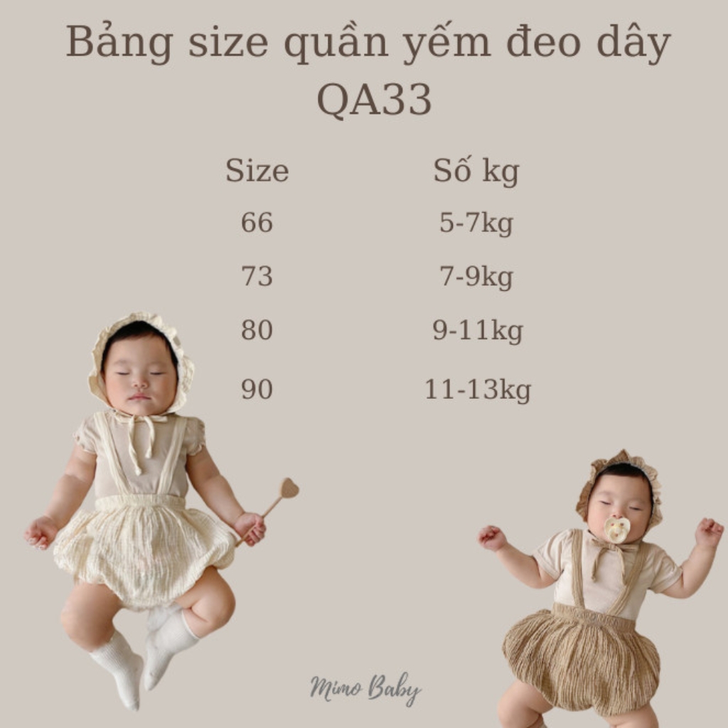 Quần yếm đeo dây, quần boom phong cách hàn quốc xinh xắn cho bé QA33 Mimo Baby