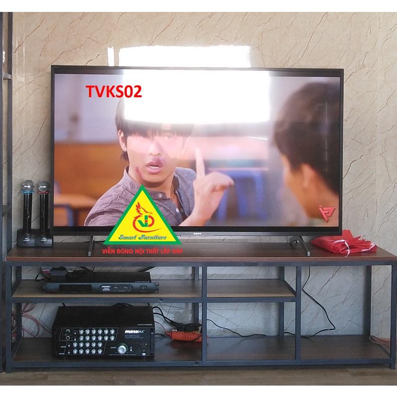 Kệ Tivi Khung Sắt Mặt Gỗ TVKS02 - Kệ Trang Trí - Nội thất lắp ráp Viendong ADV