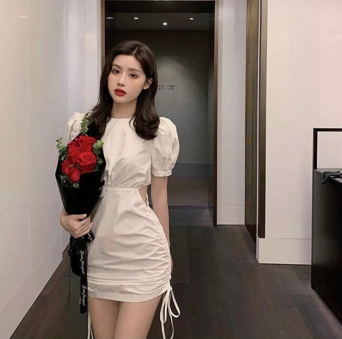 ĐẦM RIP KHOÉT EO TAY PHỒNG DÂY RÚT 2 BÊN - CAROTSHOP