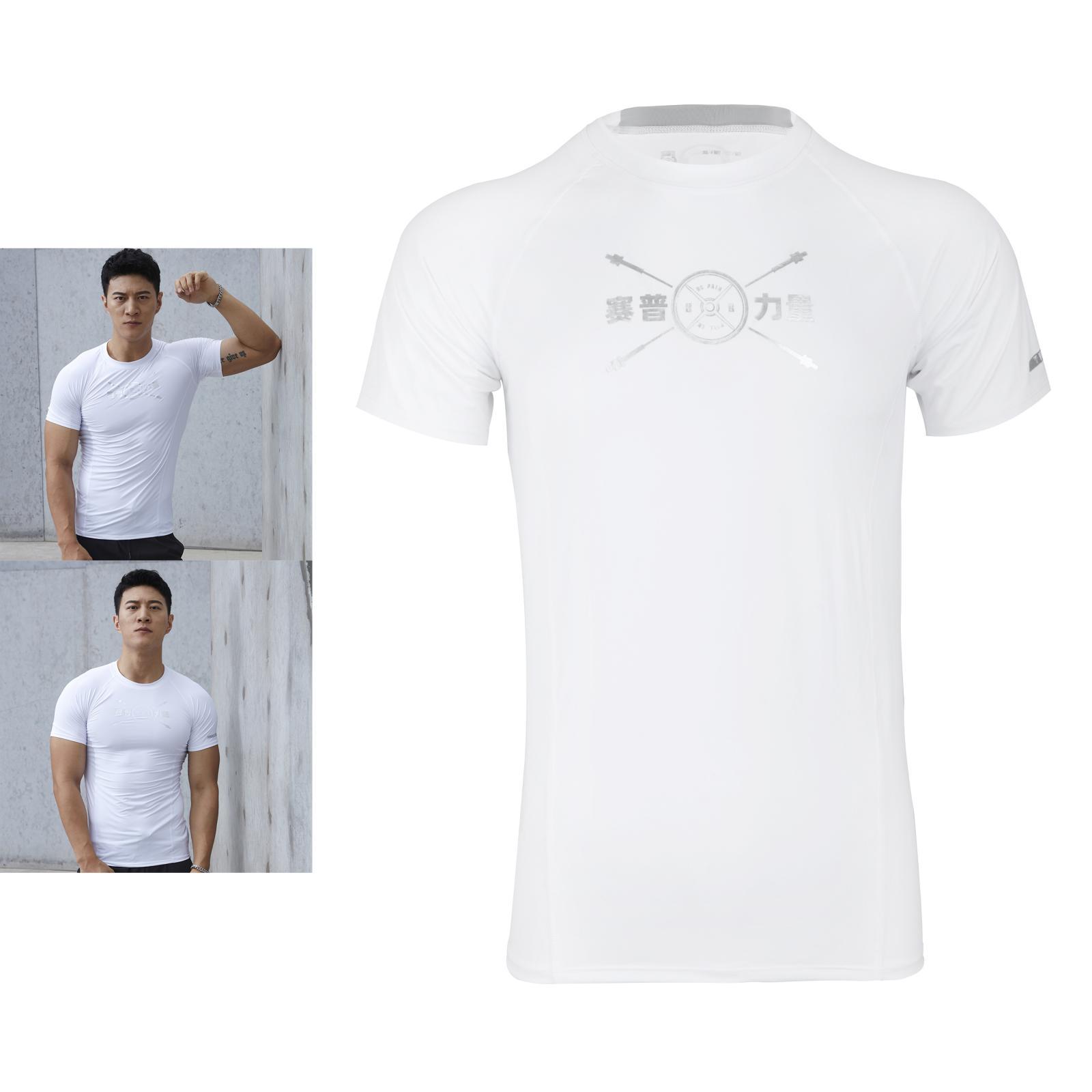 Mens Compression Short Sleeve Sports Shirt Fitness Quickly Dry T-shirt M