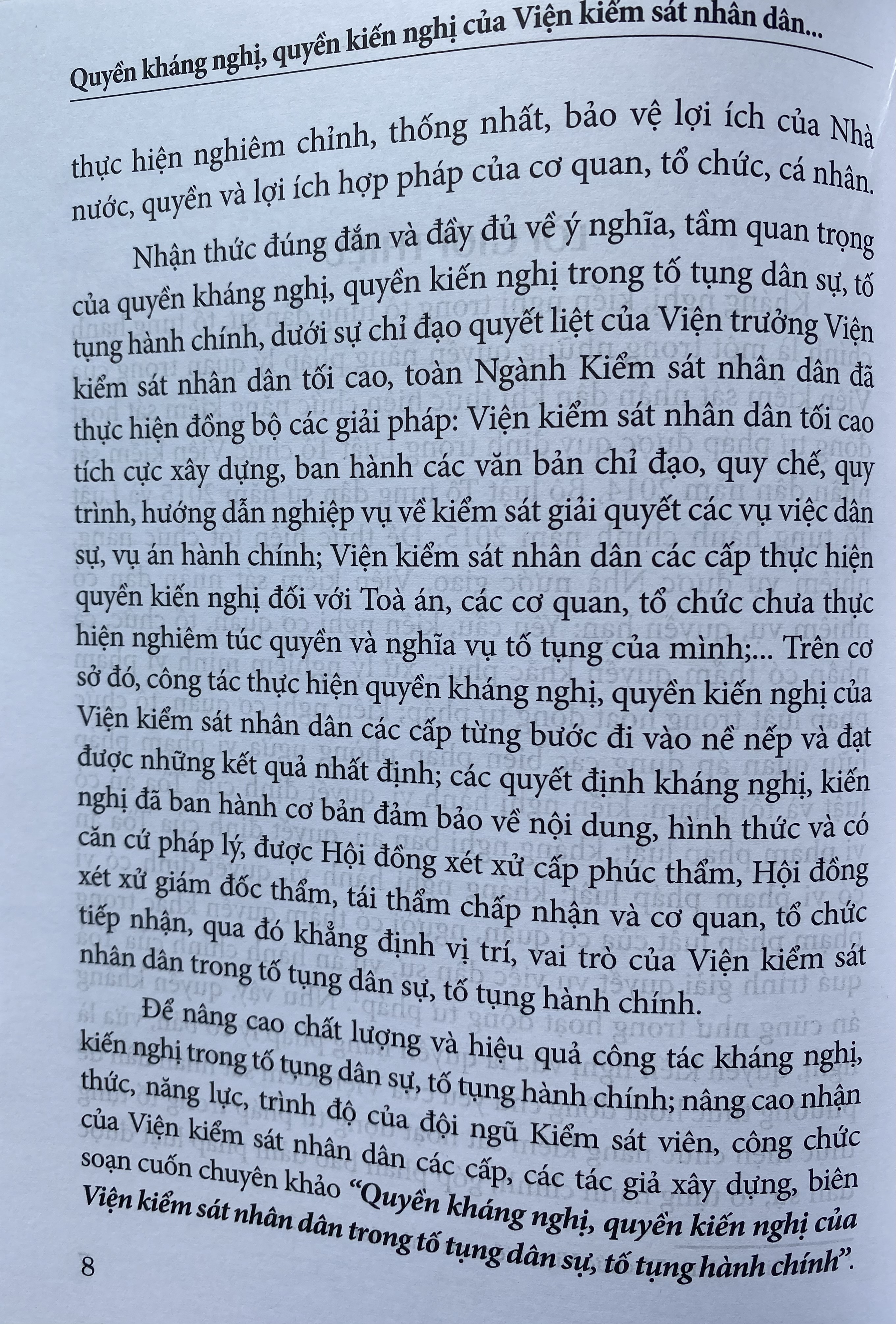 -Quyền Kháng Nghị, Quyền Kiến Nghị Của Viện Kiểm Sát Nhân Dân Trong Tố Tụng Dân Sự, Tố Tụng Hành Chính (Sách chuyên khảo)