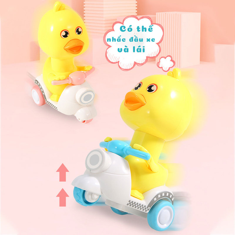 Đồ Chơi Con Vịt Đi Xe Máy Ngộ Nghĩnh Đáng Yêu Cho Bé Ấn Là Chạy