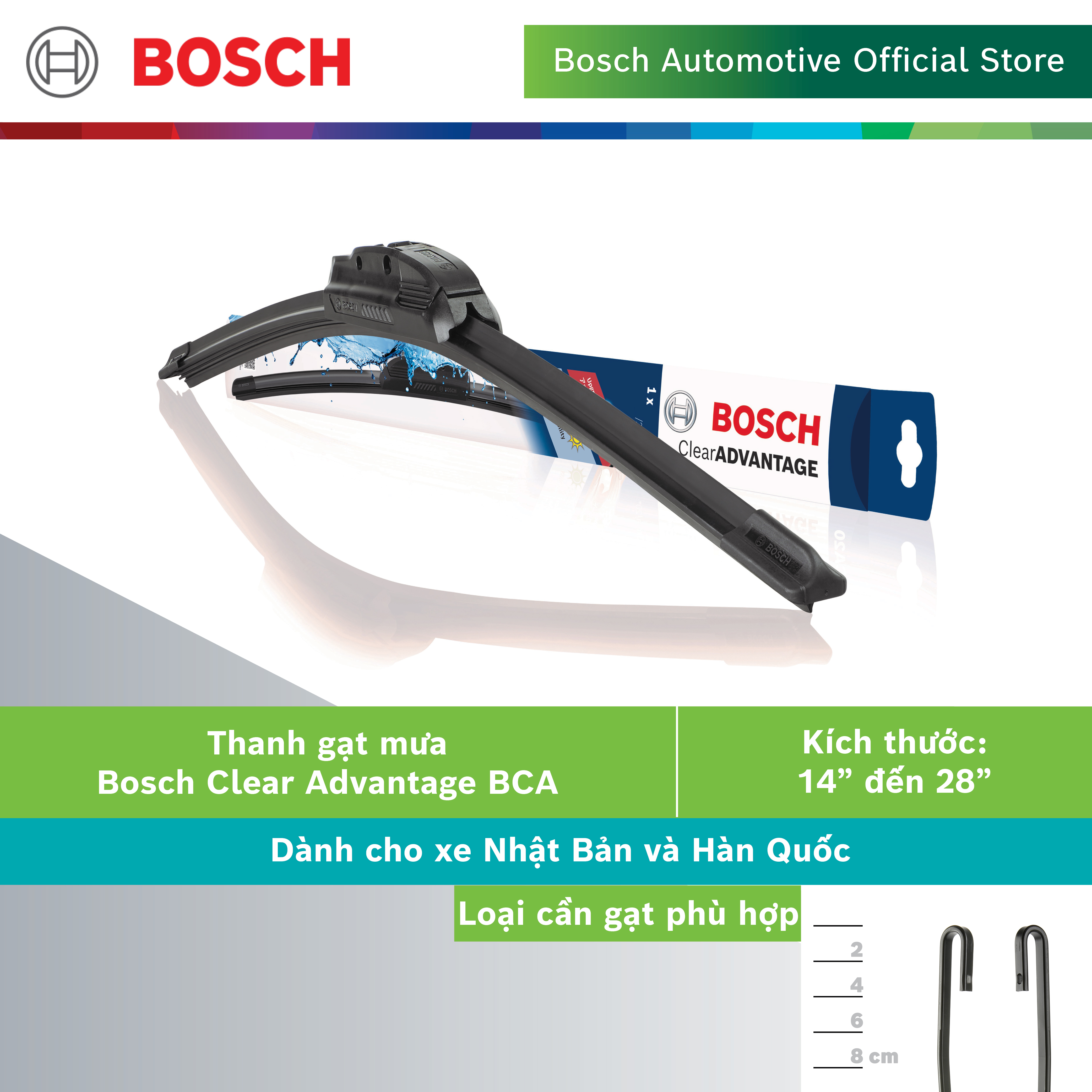 Thanh Gạt mưa Bosch Clear Advantage - Hàng chính hãng