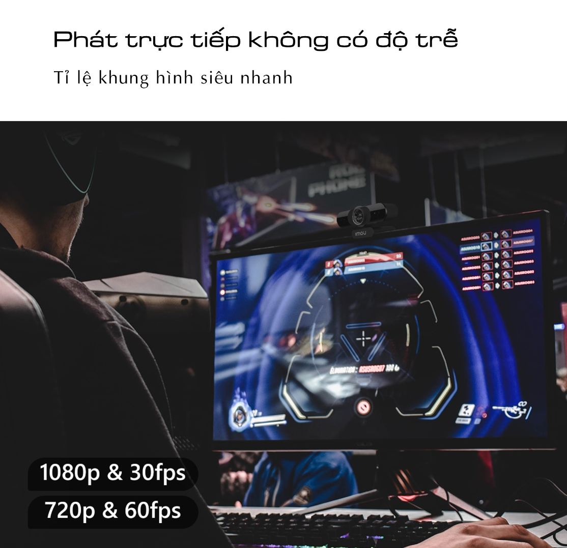 Webcam máy tính laptop Full HD 1080P DAHUA HTI - UC320 có mic học online livestream - Hàng chính hãng