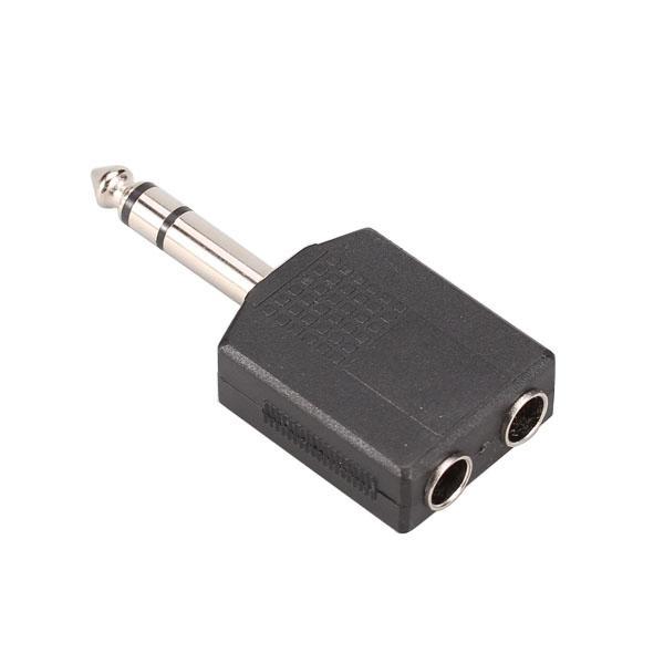 6-30pack 6.35mm Mono Plug Male To 2 x 6.35mm Mono Jack Audio Adapter