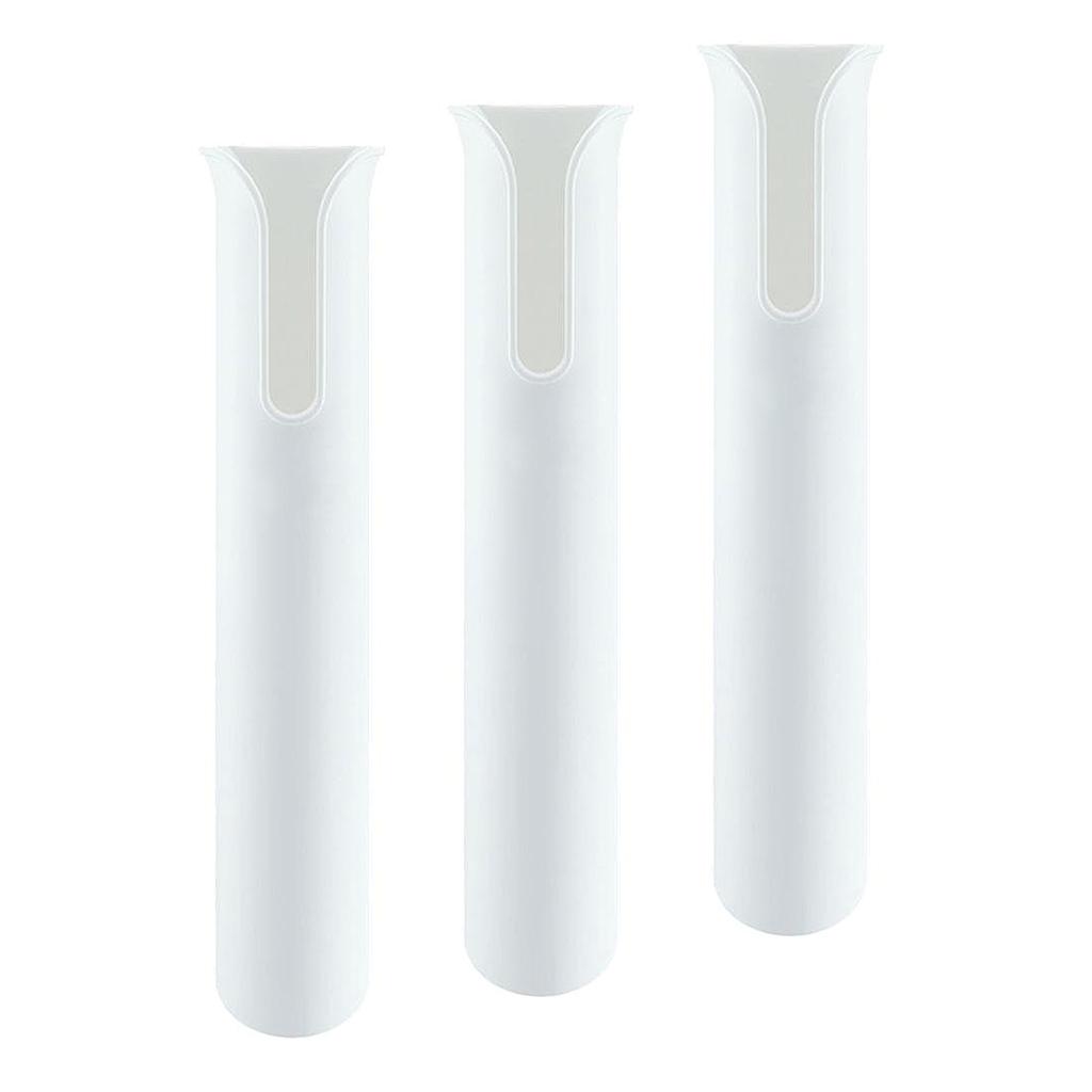 3xPlastic Fishing Rod Holder Boat Yacht 1 Pole Tube Rack Stand Bracket White