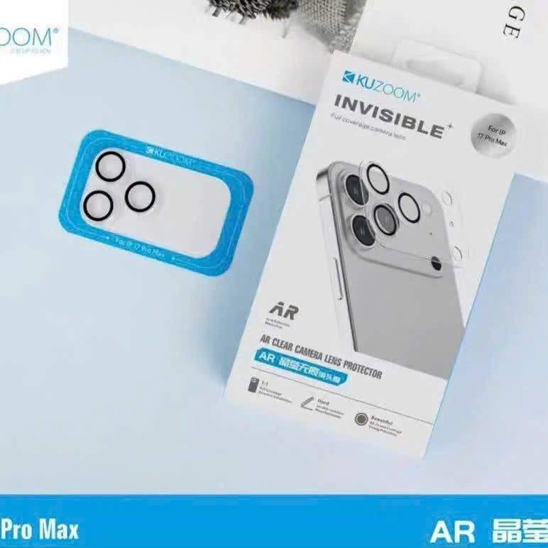 Miếng dán kính Bảo Vệ Cụm Camera cho iPhone 17 Pro Max/ 17 Pro Chính hãng KUZOOM bảo vệ máy toàn diện - Hàng chính hãng