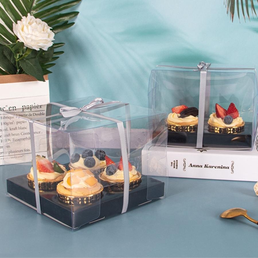 Hộp Đựng Bánh Cupcake Muffin 4 Bánh Trang Trí Trong Suốt Sang Trọng - BOXMF4IN