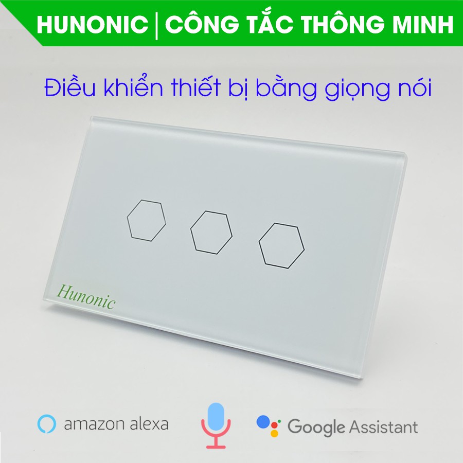 Công tắc thông minh Smart Home 3 nút tích hợp ổ hỗ trợ Google Assistant . Công tắc cảm ứng WIFI kính cường lực- Công tắc điện 2 màu đen trắng | Hàng Việt Nam Chất Lượng Cao