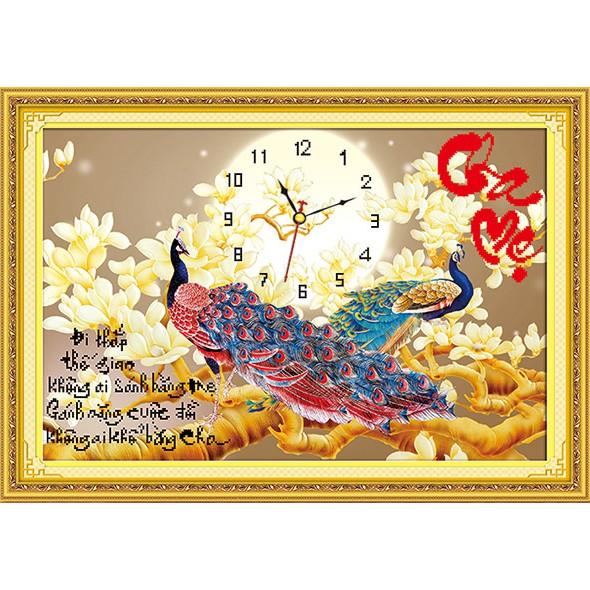 Tranh Đính Đá CHA MẸ CÔNG . Kích Thước: 80cm x 55cm