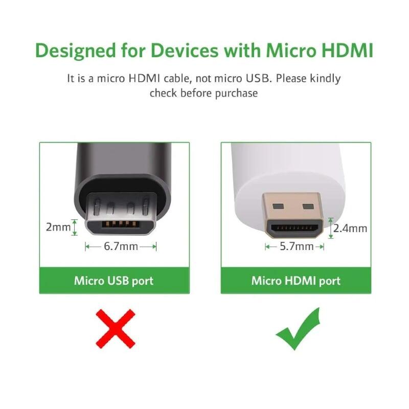 Ugreen UG30354MM115TK 30CM màu Trắng Bộ chuyển Micro HDMI sang HDMI + VGA kèm cổng âm thanh - HÀNG CHÍNH HÃNG