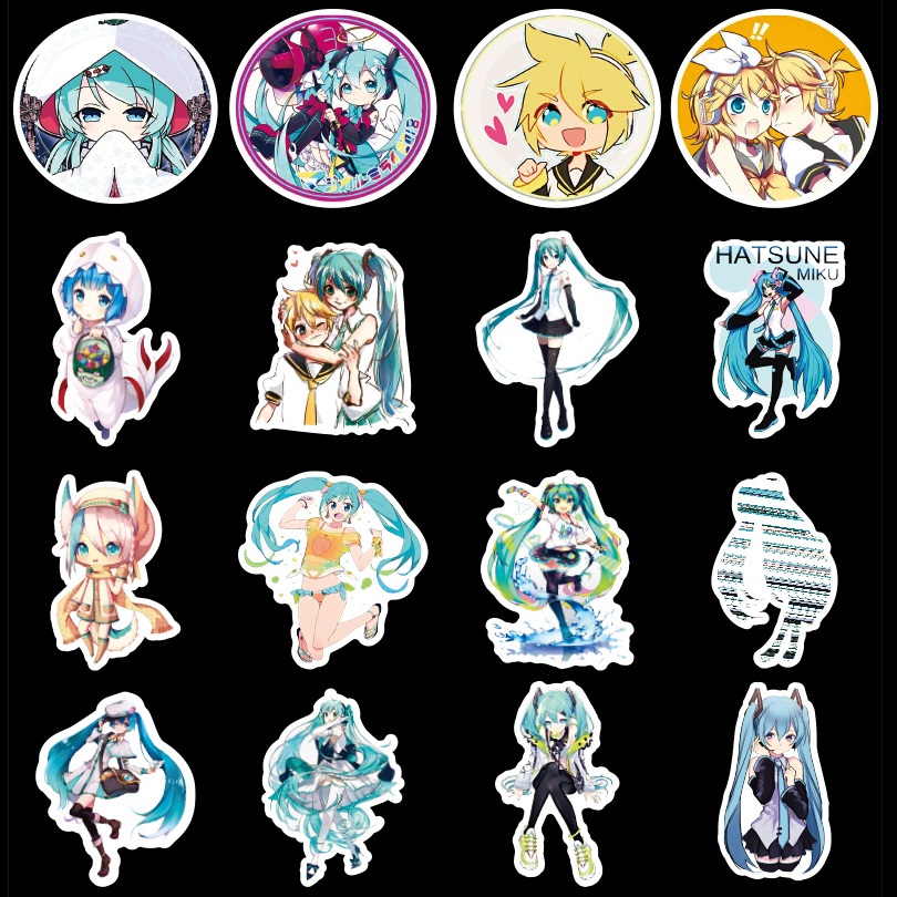 Sticker 50 miếng hình dán Hatsune miku