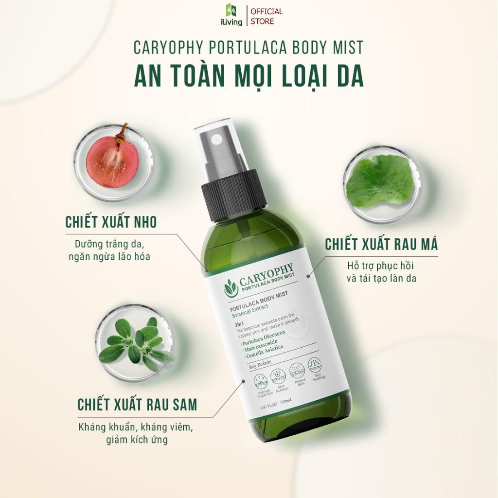 Xịt Mụn Lưng giảm mụn mờ thâm Caryophy Portulaca Body Mist 150ml CARXML