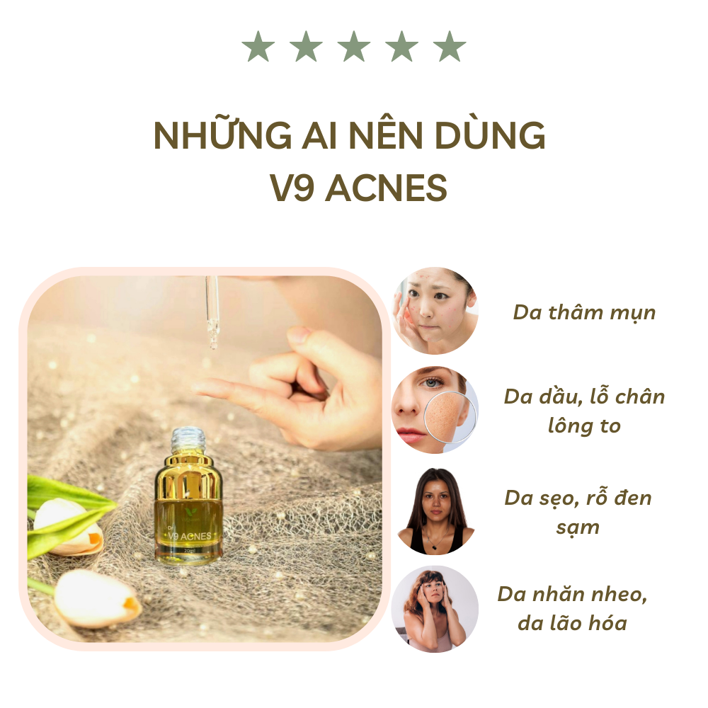 Serum Xóa Mụn V9Queen, Giúp Mờ Thâm Nám Dưỡng Trắng Da 20ml