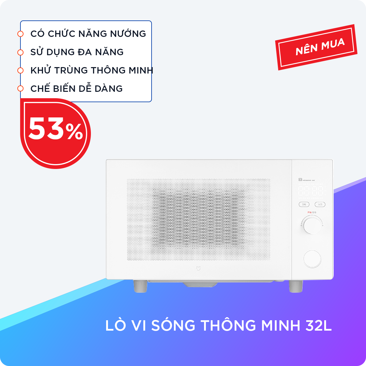 Lò Vi Sóng Có Nướng Với Công Nghệ Khử Trùng Thông Minh Dung Tích 23L Tiện Lợi Hơn Với Các Tính Năng Phụ Trợ