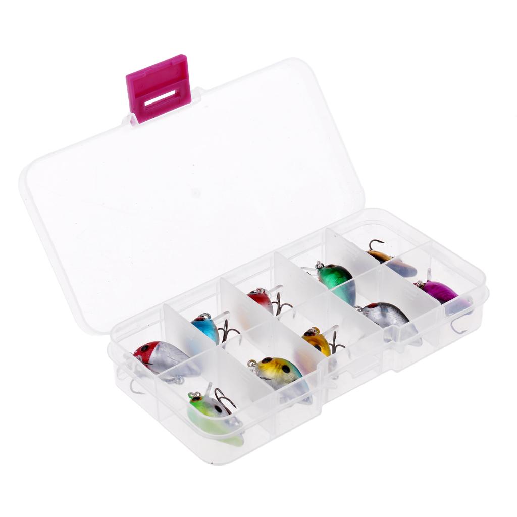 10pcs/lot 2.6cm/2g Plastic Minnow Fishing Lures Bass Crankbait Kit Popper Poper Lure Fishing Tackle Hooks Crankbait Hard Minnow Baits