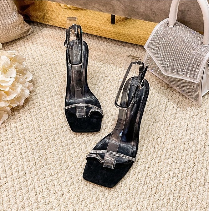 Giày sandal nữ cao gót THS34 đính đá siêu xinh cao 7 phân