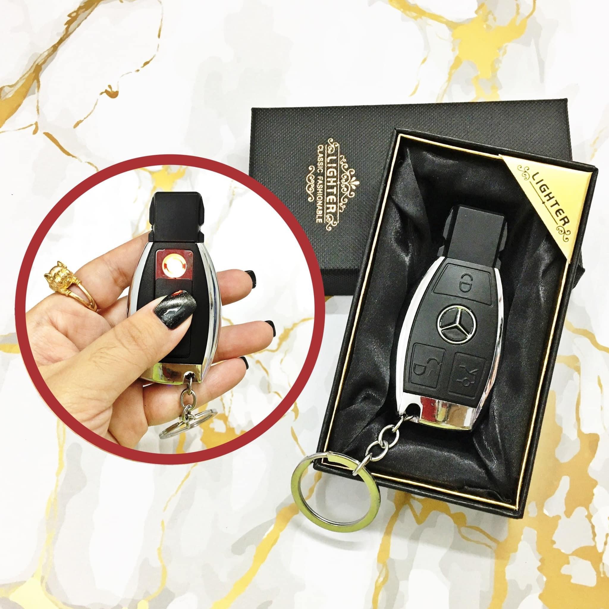 Hột quẹt bật lửa điện sạc usb móc khóa xe hơi MERCEDES fullbox - sạc điện