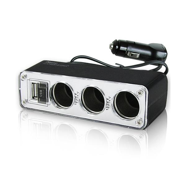 Bộ Chia Tẩu 3 Cổng 1 Cổng USB Đa Năng Cao Cấp Cho ô tô Korea SR-06