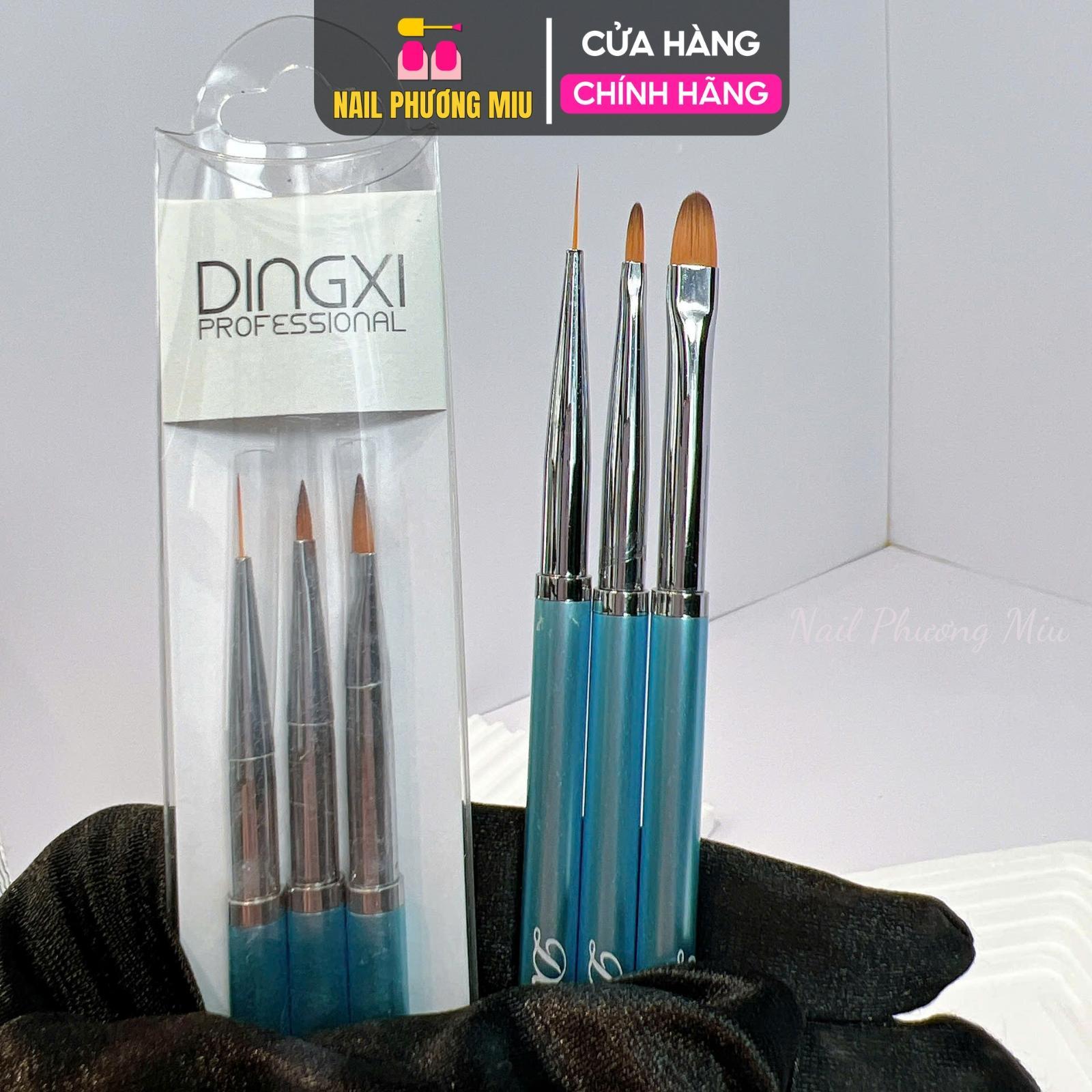 Set 3 Cọ Nét DingXi Cao Cấp Vẽ Nét Mảnh Siêu Đẹp, Sơn Móng, Đắp Gel, Cọ Vẽ Hoa Làm Nail Chuyên Dụng Nail Phương Miu Nữ